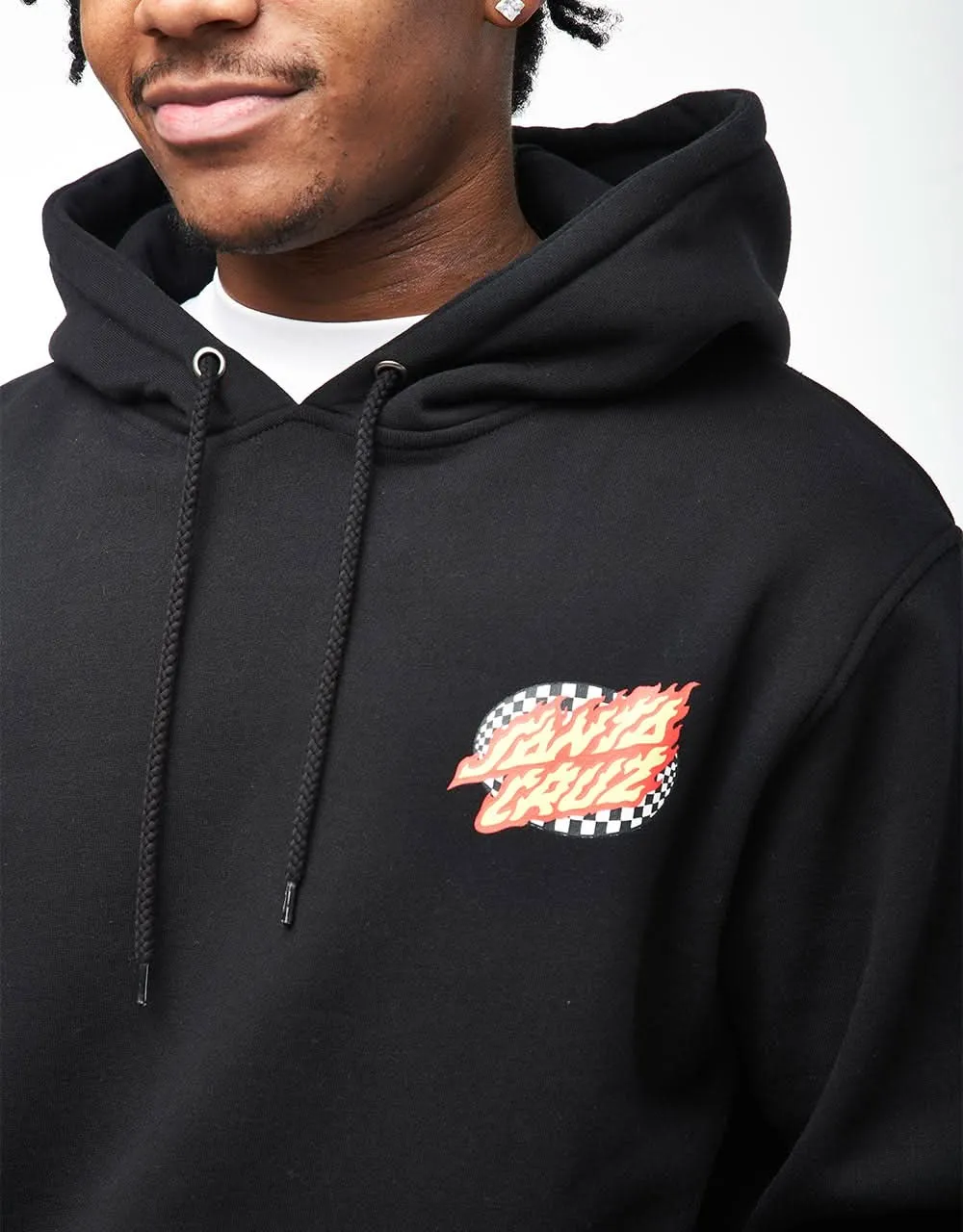 Santa Cruz Goal Flame Pullover Hoodie - Black