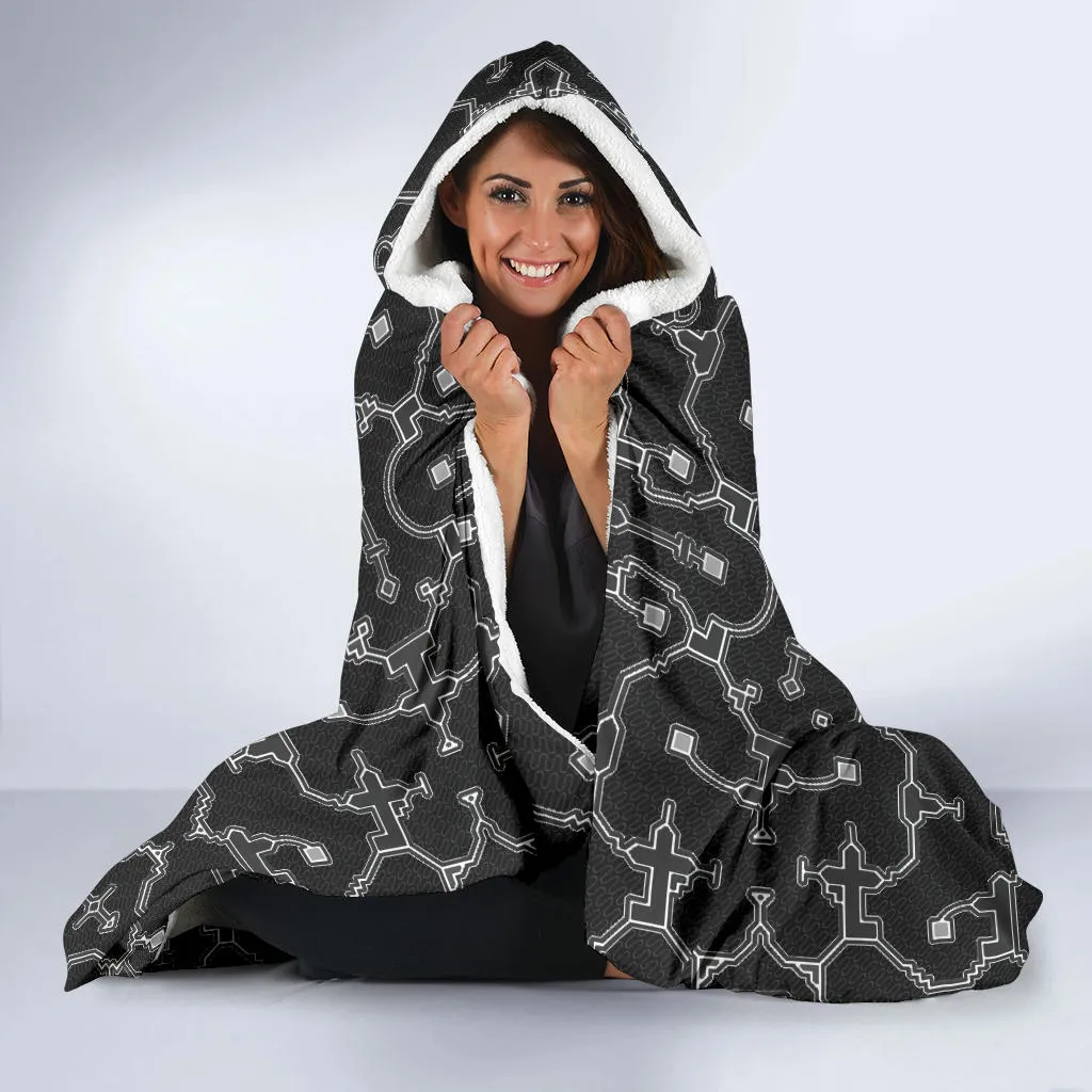 Shipibo Conibo - Black | Hooded Blanket | Mandalazed