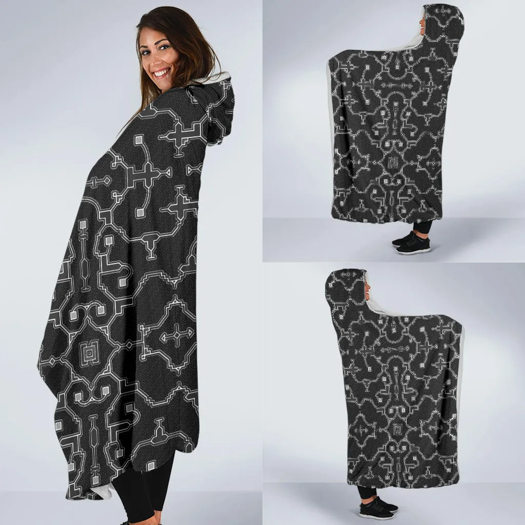 Shipibo Conibo - Black | Hooded Blanket | Mandalazed