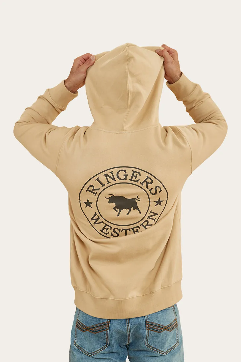 Signature Bull Mens Pullover Hoodie - Dark Sand/Espresso