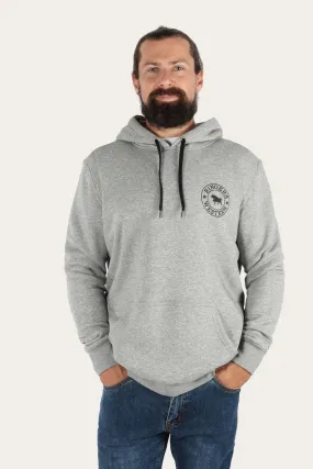 Signature Bull Mens Pullover Hoodie - Grey Marle/Black