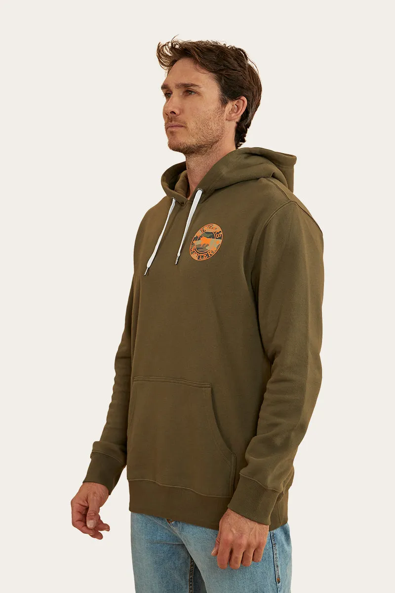 Signature Bull Mens Pullover Hoodie - Military Green/Camo