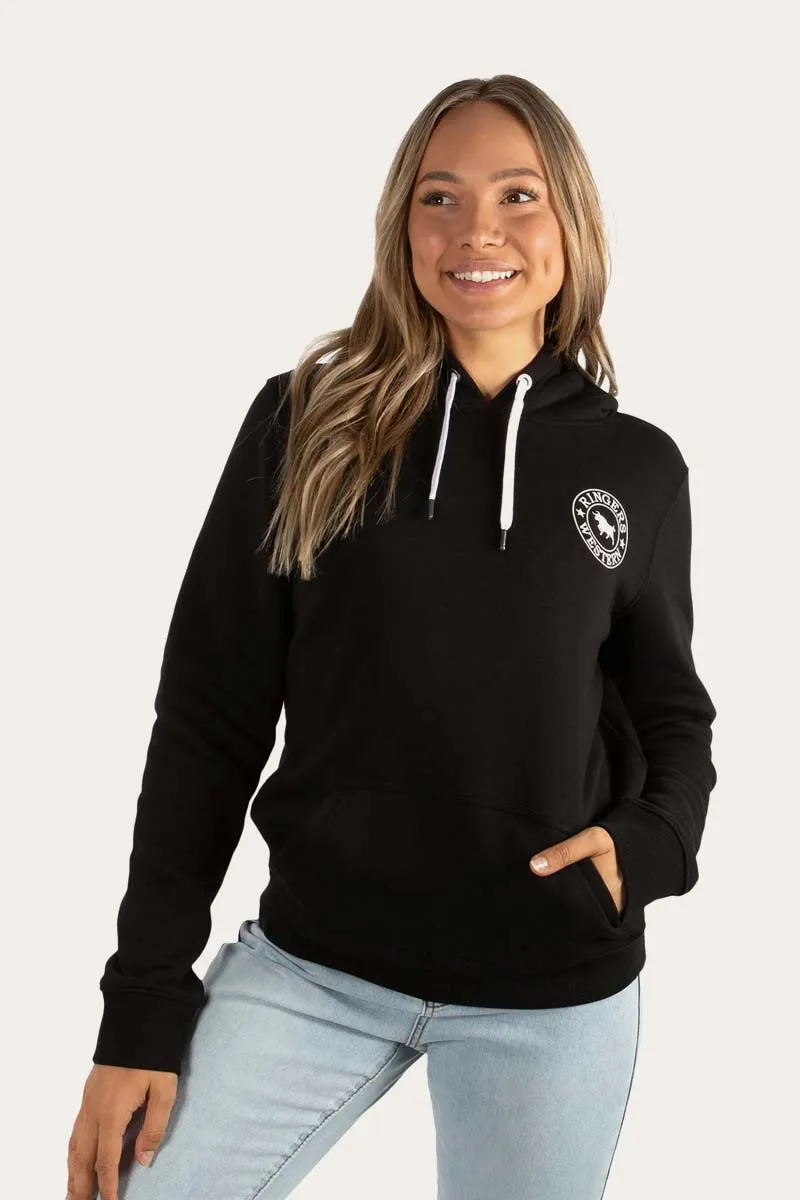 Signature Bull Womens Pullover Hoodie - Black/White