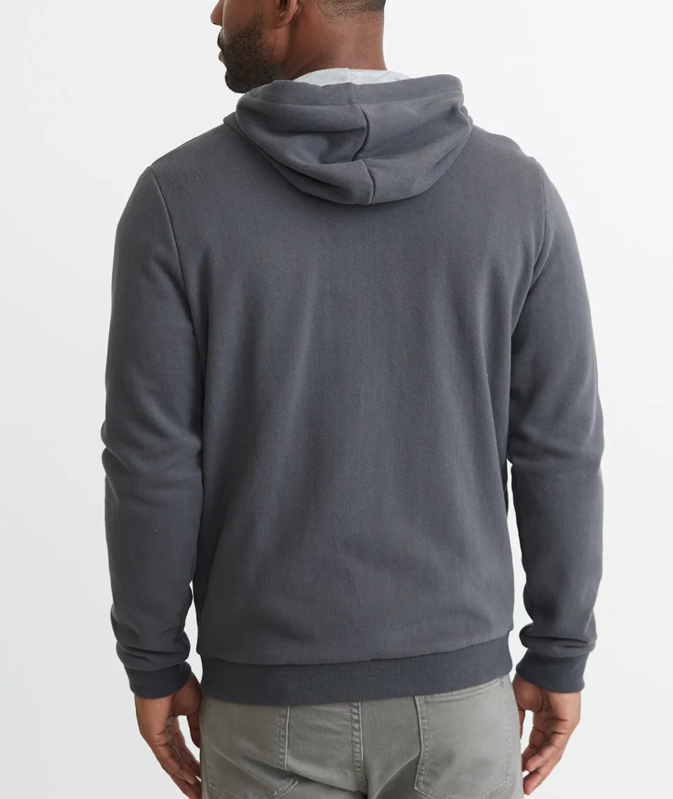 Signature Zip Lined Hoodie in Dark Heather Grey