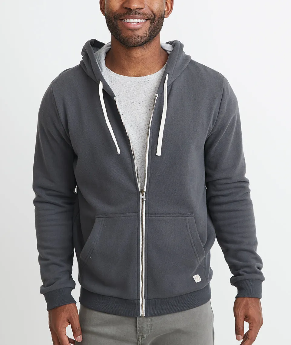 Signature Zip Lined Hoodie in Dark Heather Grey