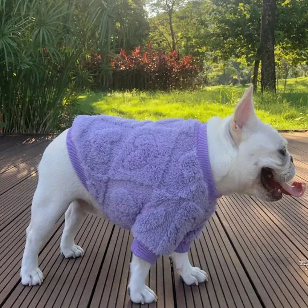 SnugPaws Frenchie Winter Sweater Plush Dog Apparel