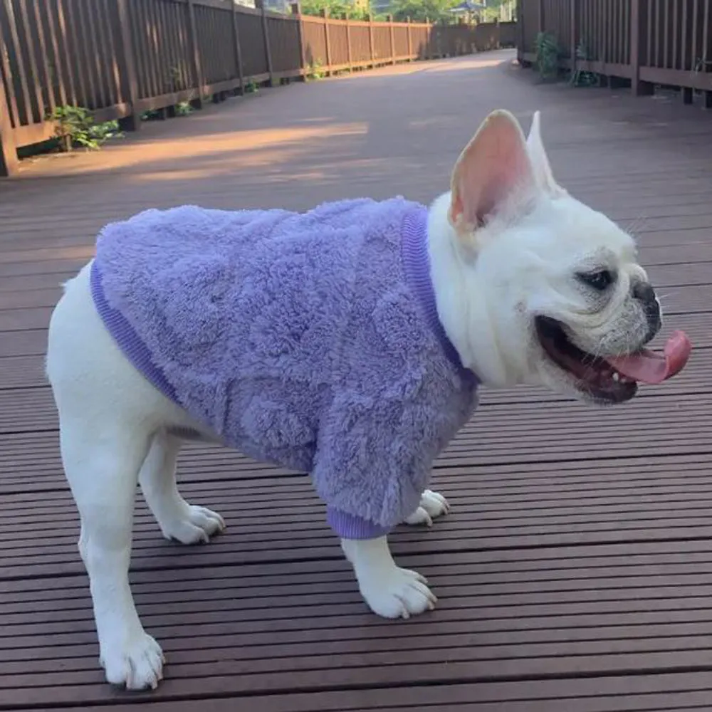 SnugPaws Frenchie Winter Sweater Plush Dog Apparel