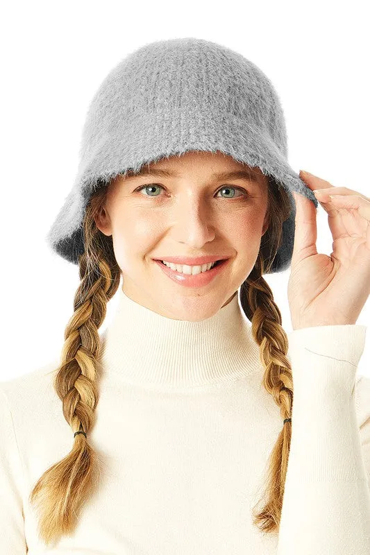 Soft Cable Knit Bucket Hat