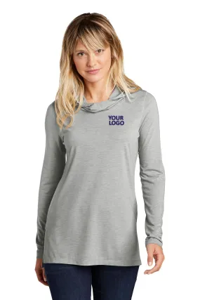 Sport-Tek Ladies PosiCharge Tri-Blend Wicking Custom Long Sleeve Hoodies, Light Grey Heather