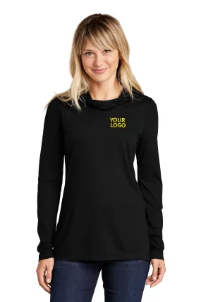 Sport-Tek Ladies PosiCharge Tri-Blend Wicking Customized Long Sleeve Hoodies, Black Triad Solid