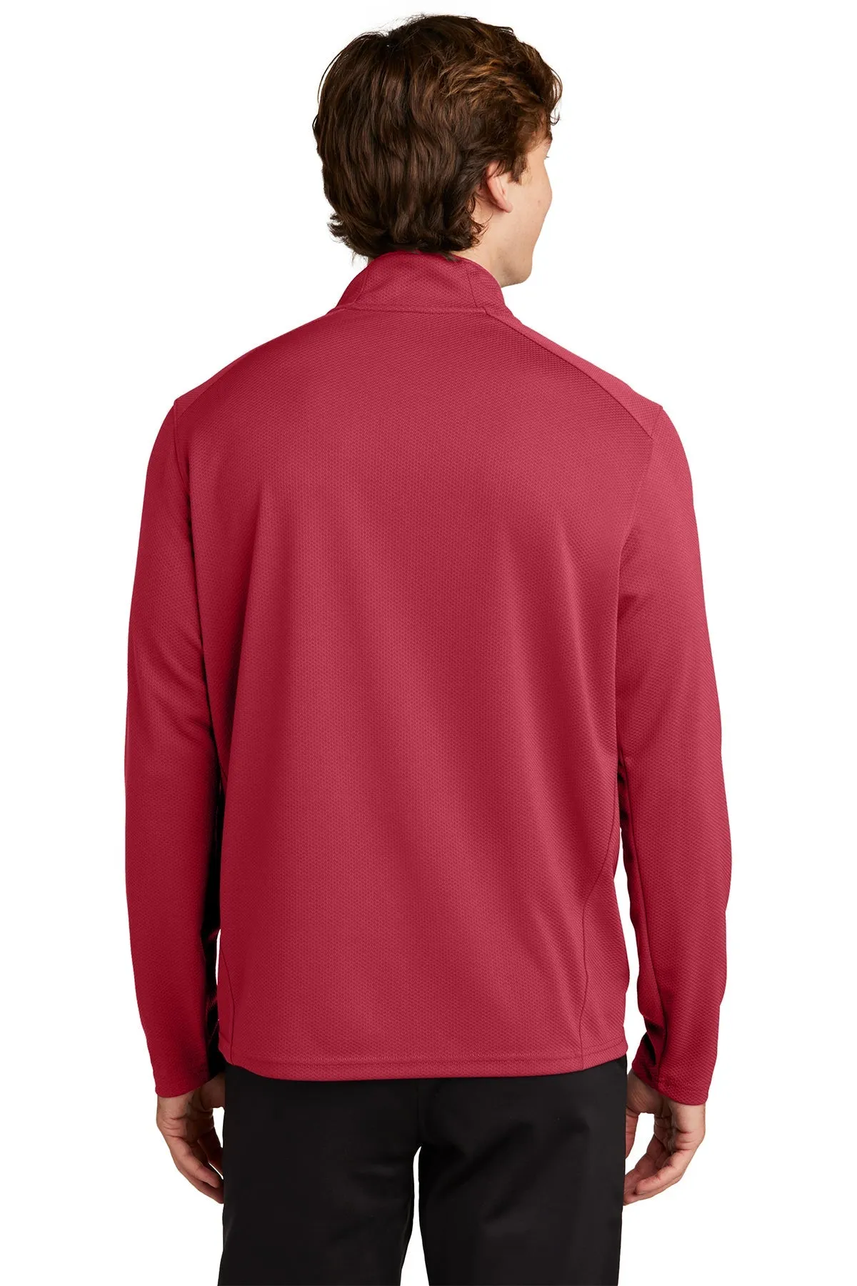 Sport-Tek Sport-Wick Textured Customized 1/4-Zip Pullovers, Deep Red