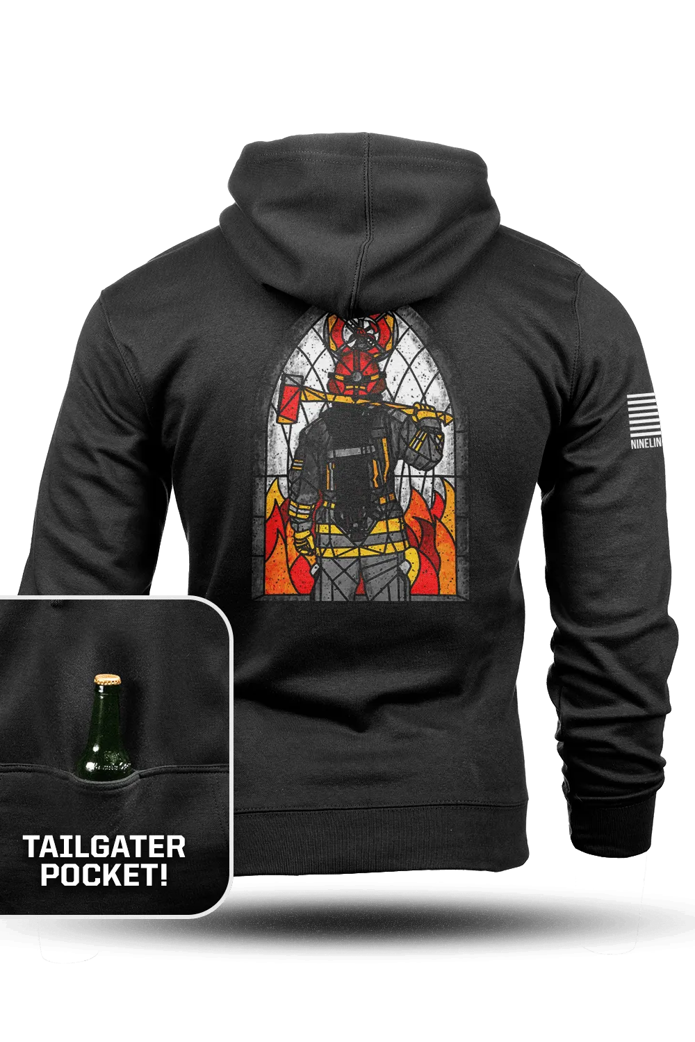 Stained Glass Firefighter - Tailgater Hoodie