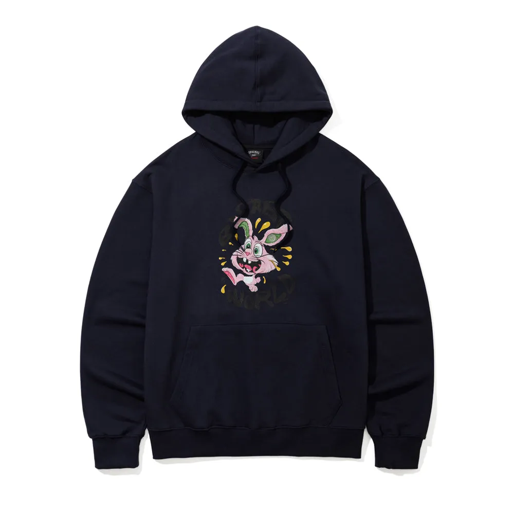 STRANGE RABBIT WORLD HOODIE NAVY