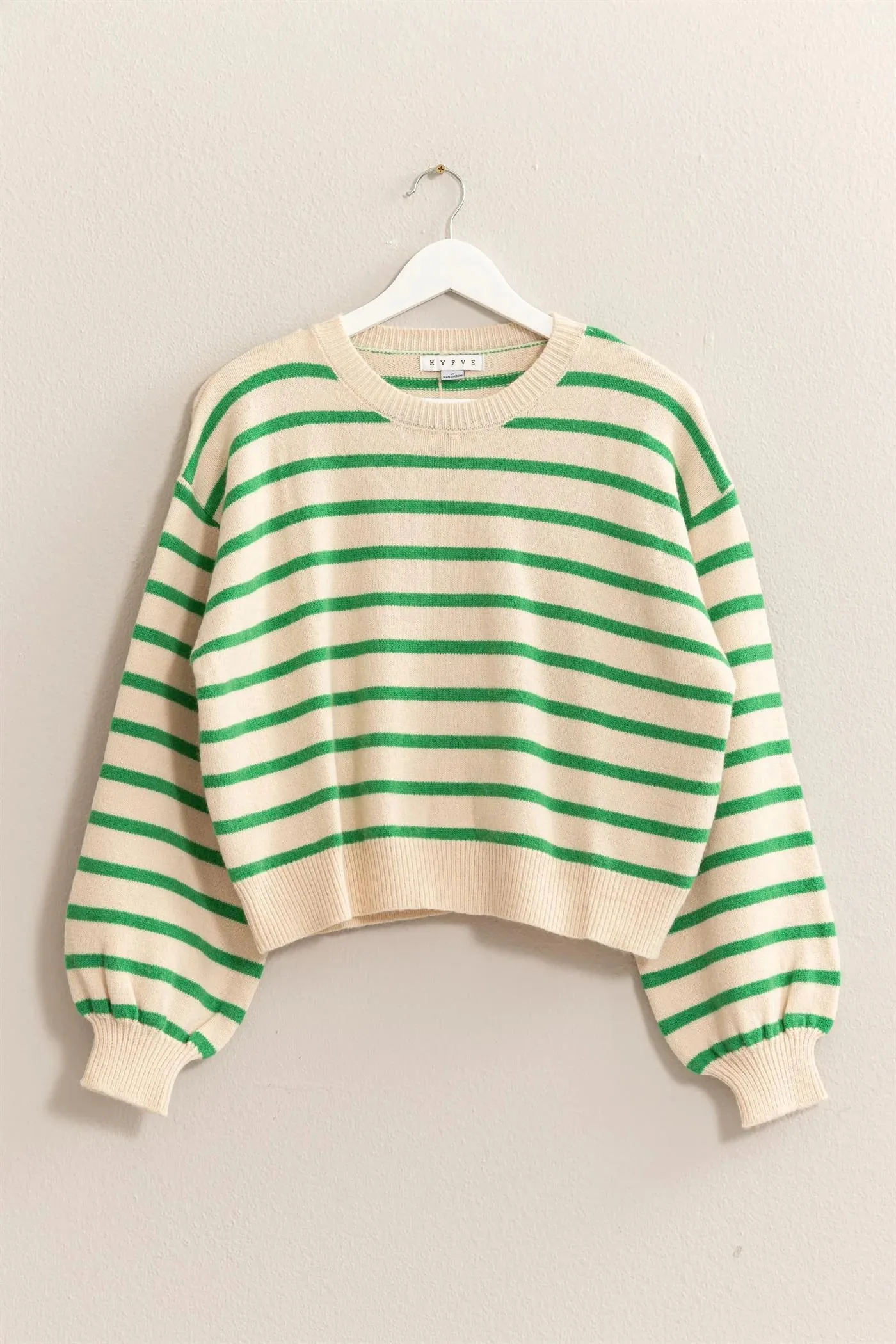 Striped Knit Pullover Sweater