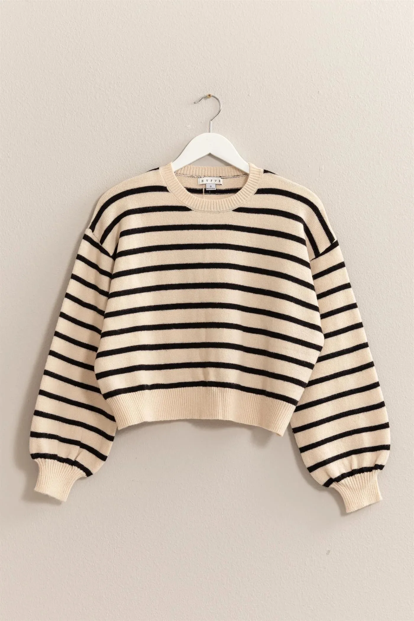 Striped Knit Pullover Sweater