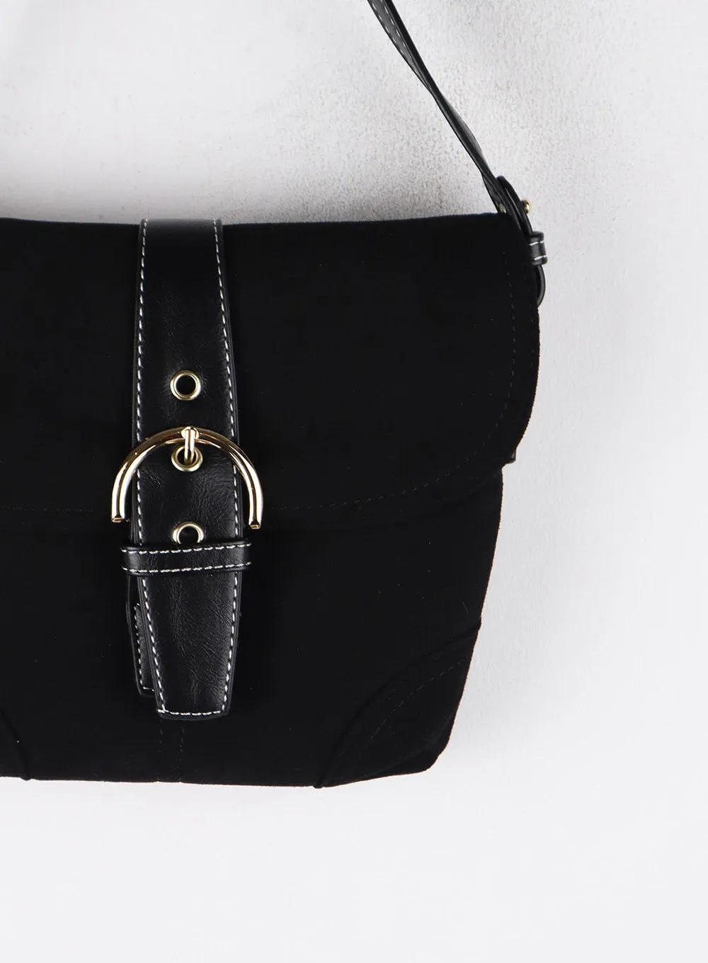 Suede Buckle Shoulder Bag CD311