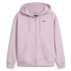 Suede Logo Full Zip Hoodie