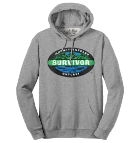 Survivor Outwit Outplay Outlast Logo Hooded Sweatshirt - Oxford Gray