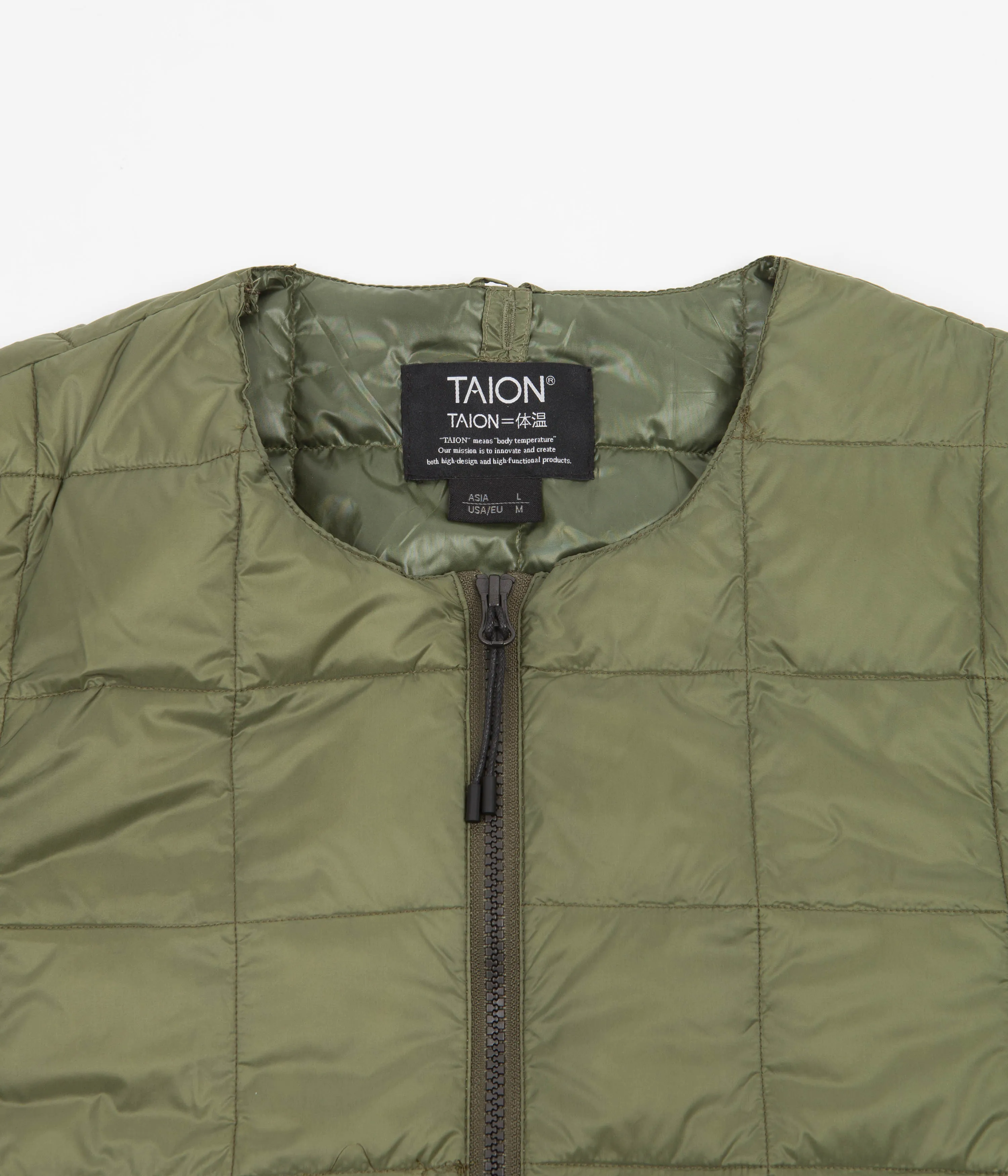 Taion Crewneck Down Jacket - Olive