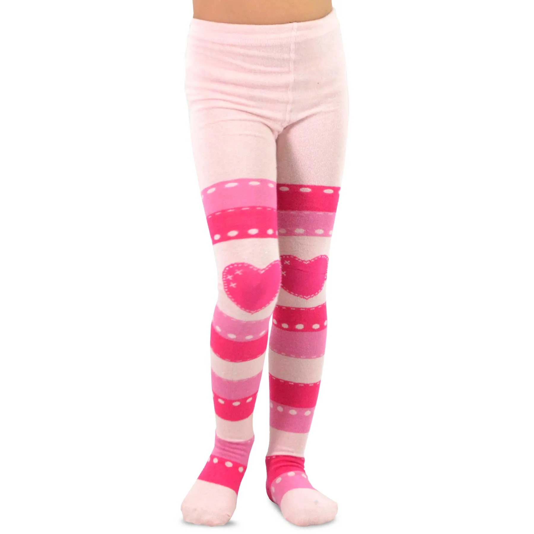 TeeHee Socks Kid's Casual Cotton Tights Stripes with Hearts 3-Pack (70310)