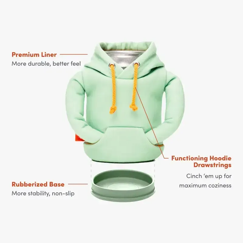 The Hoodie - Insulated Can Cooler - Salmon/Beige Palm