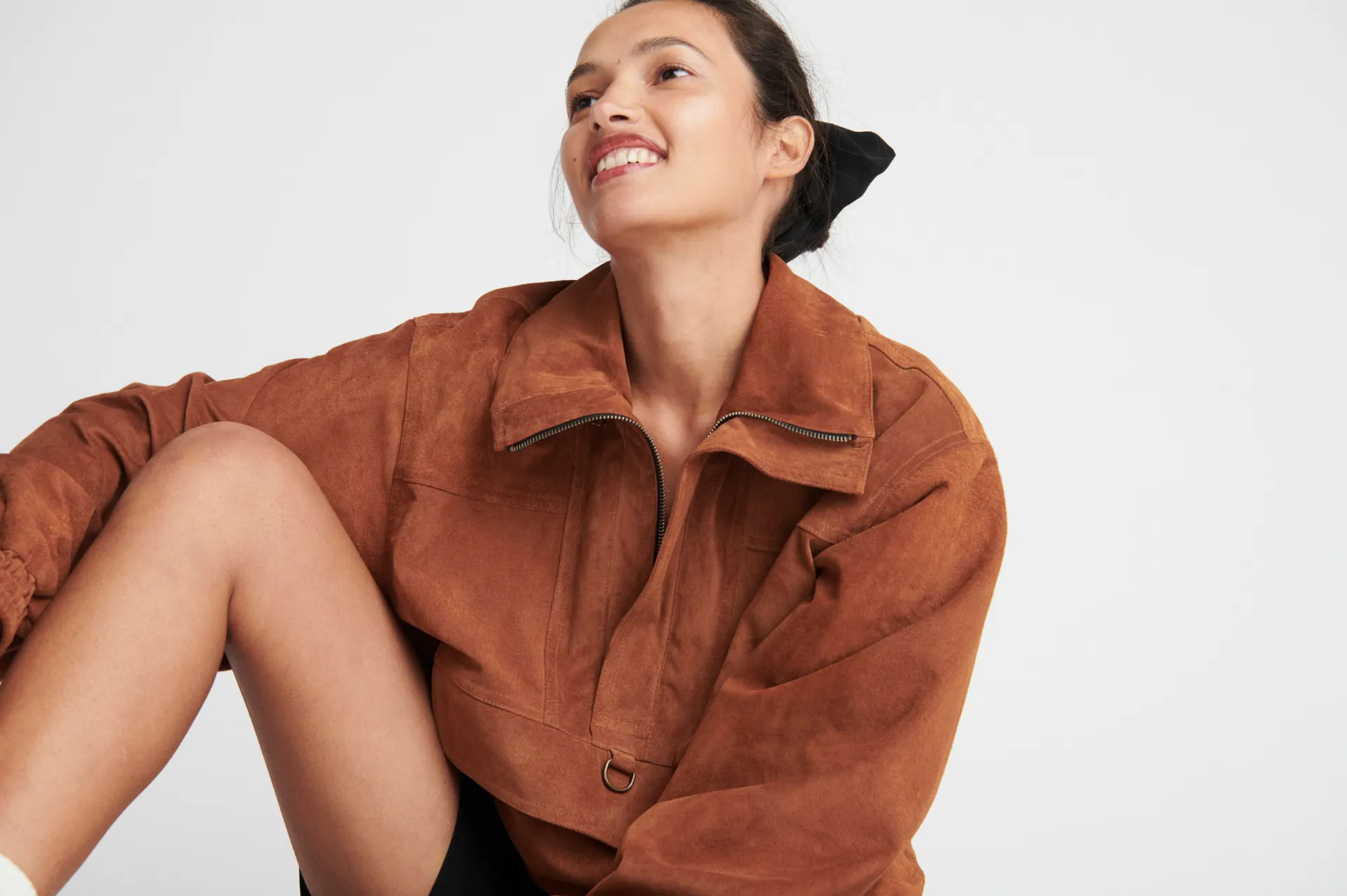 The Rumi Suede Pullover in Cognac