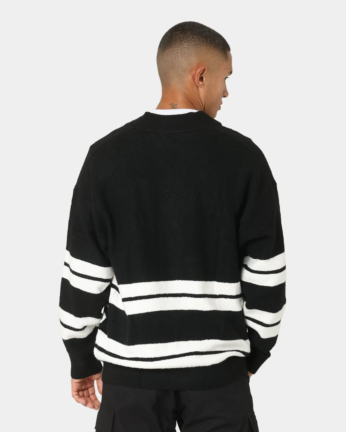 Tommy Jeans Stripe Graphic Cardigan Black