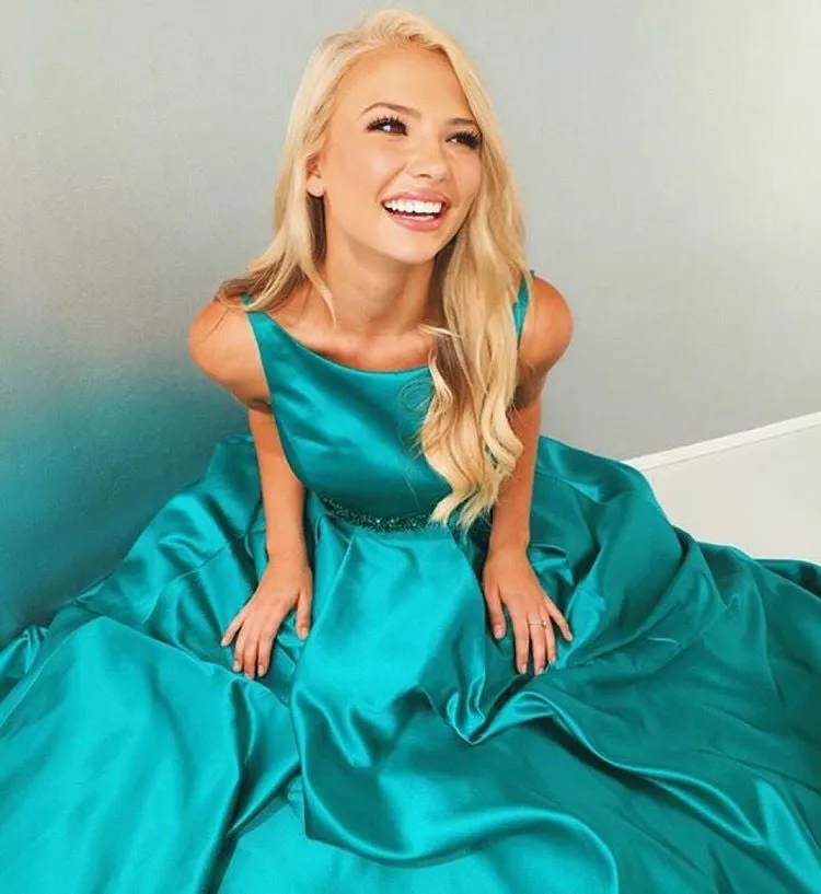 Turquoise Vintage Prom Dress Ball Gown Prom Dress Modest Prom Dress,MA173