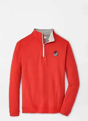 UGA Bulldog Head Perth Performance Quarter-Zip Red3