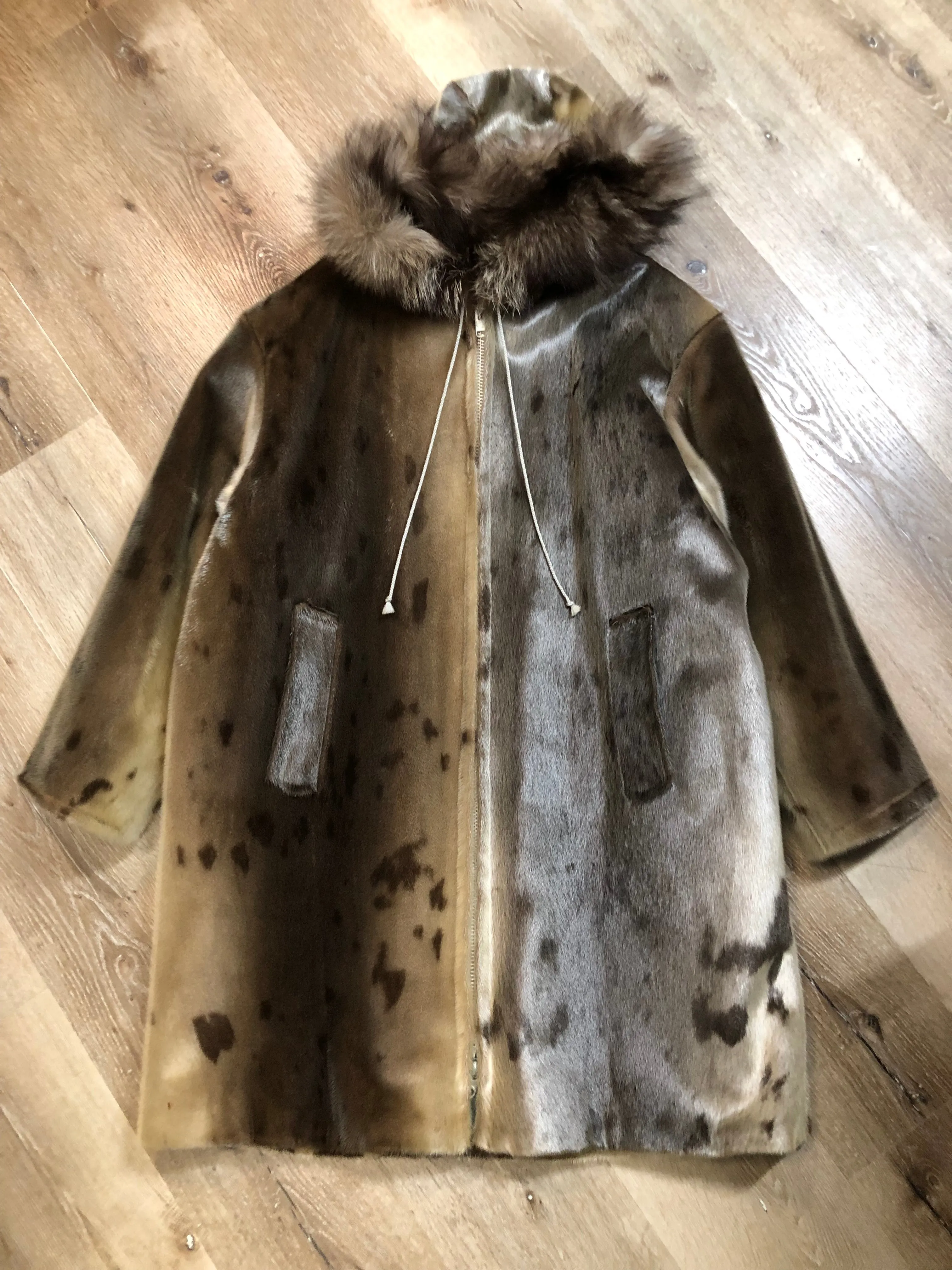 Vintage Indigenous Made Fur Parka, Size 46, Made in Newfoundland