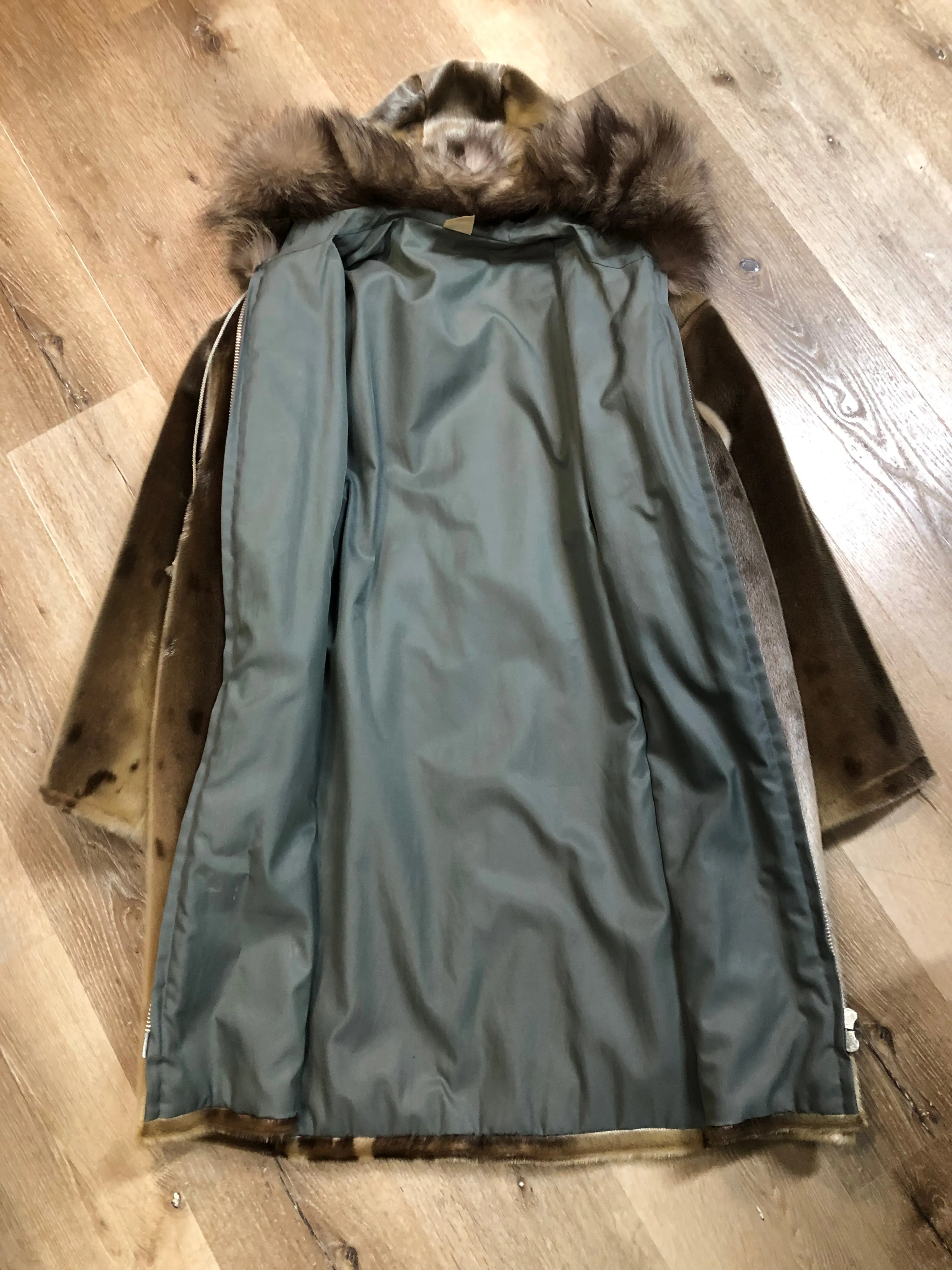 Vintage Indigenous Made Fur Parka, Size 46, Made in Newfoundland