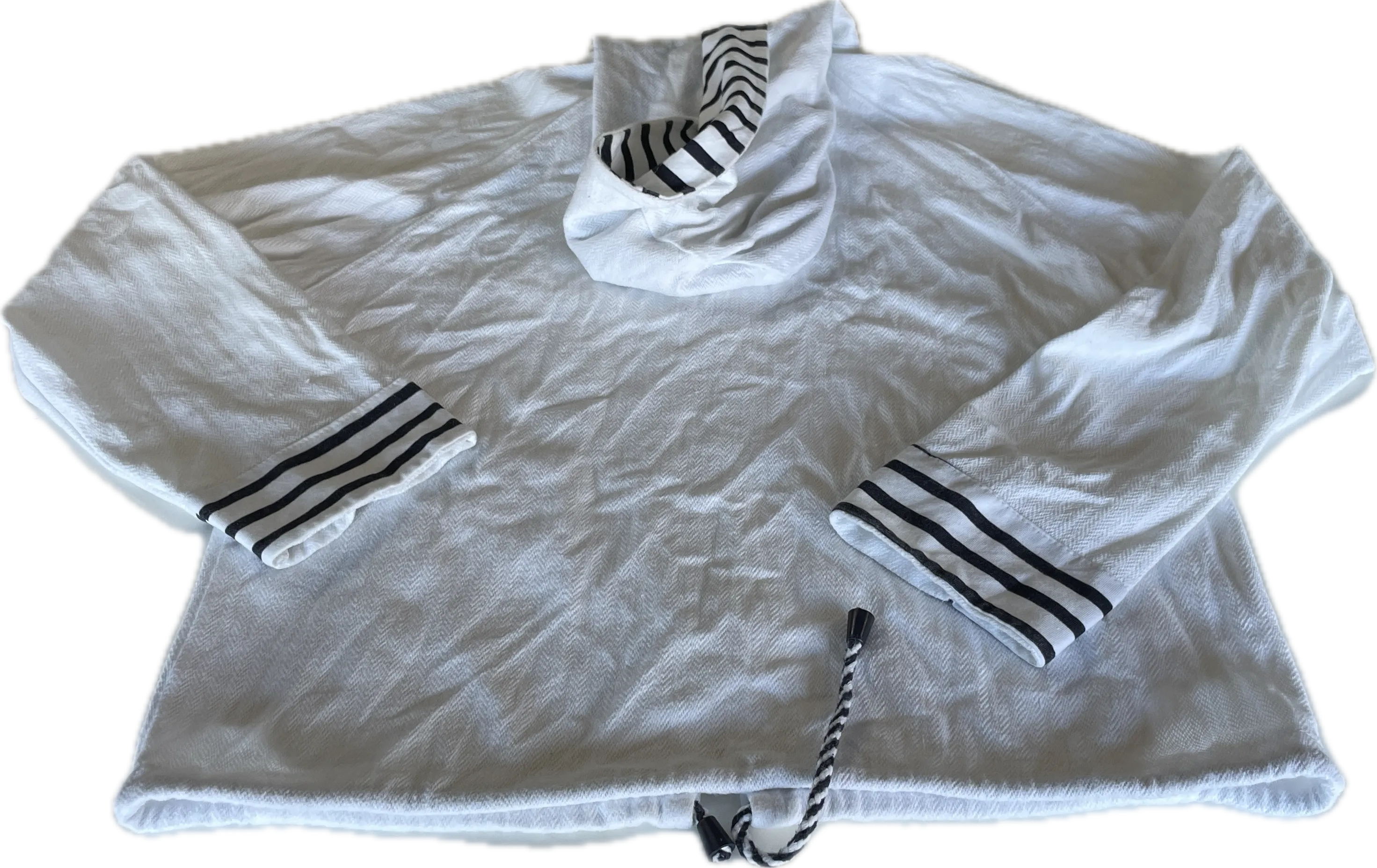 Vintage  Women's Cute White Y2K Natural Hoodie SKU 5301