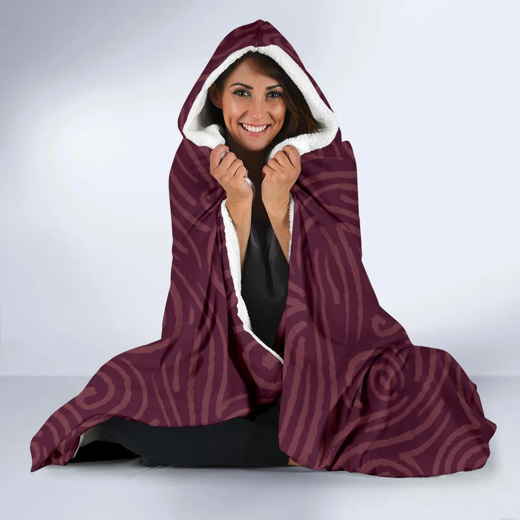 Waves and Spirals - Red | Hooded Blanket | Mandalazed