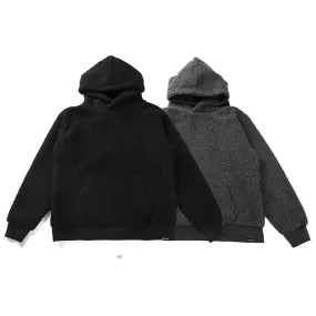 Wiaofellas  -  Radium Polar Fleece Hoodie Japan fashion Loose National Fashion Brand South korea Thickened Fleece-lined Over fit hoodie