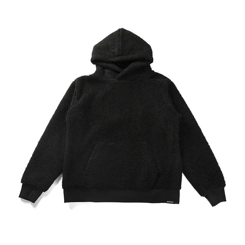 Wiaofellas  -  Radium Polar Fleece Hoodie Japan fashion Loose National Fashion Brand South korea Thickened Fleece-lined Over fit hoodie