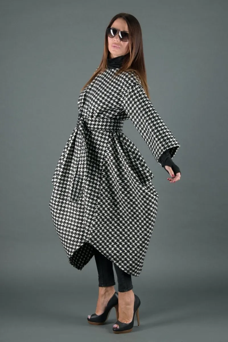 Winter Wool Houndstooth Dress TRACY