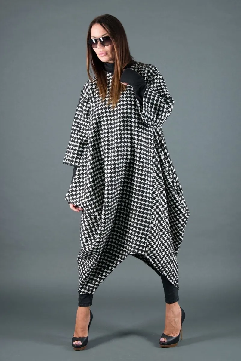 Winter Wool Houndstooth Dress TRACY