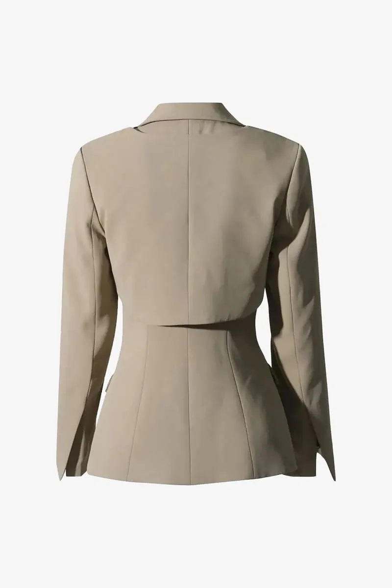 Women's 3 Piece Beige Pants Suit