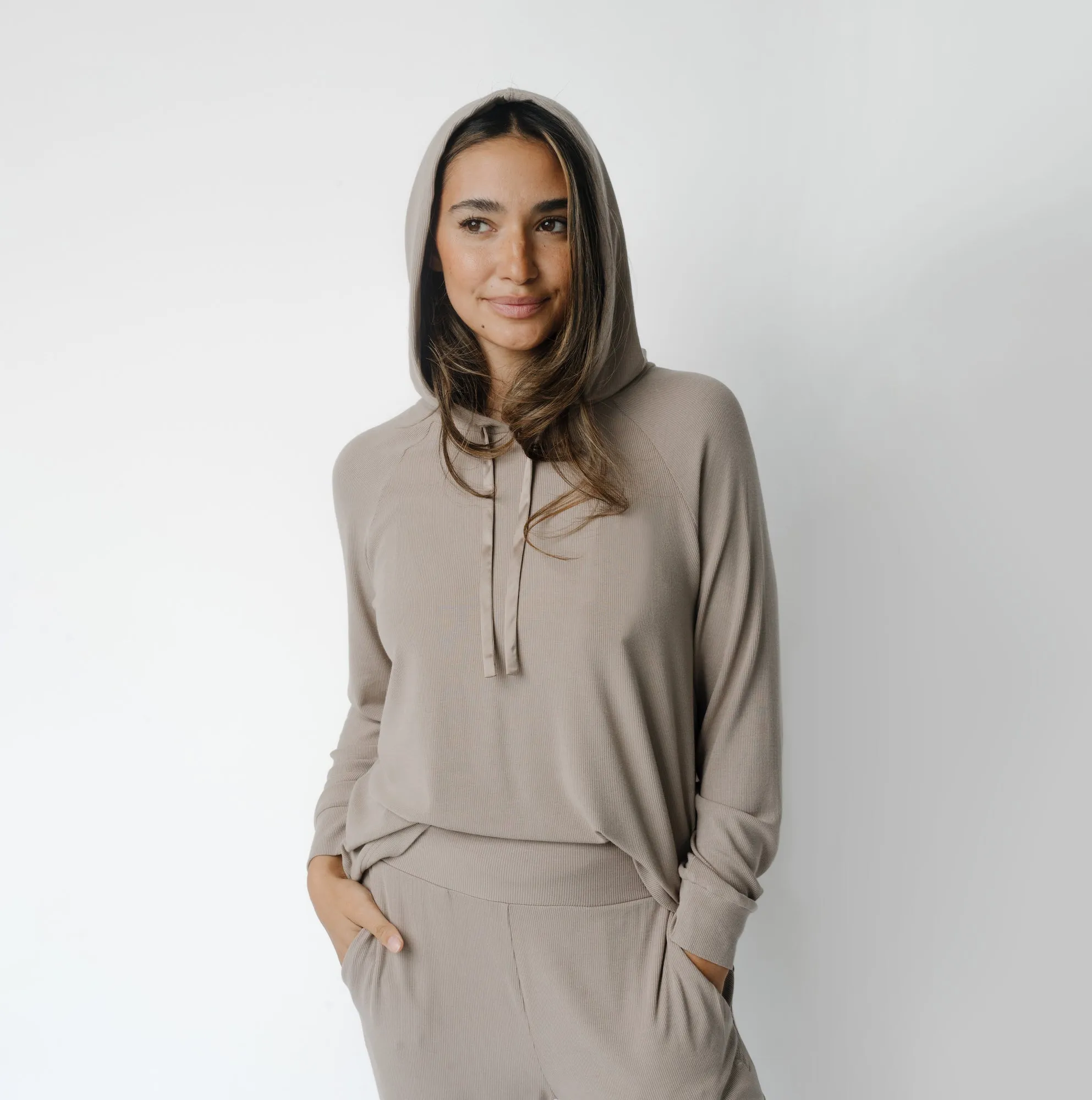 Women’s Bamboo Rib-Knit Hoodie