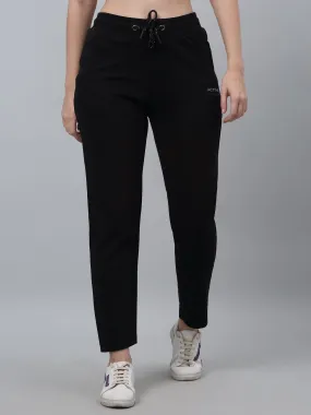 Women's Casual  Black Ankle length Mid rise Track Pants