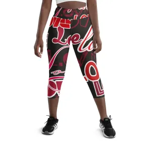 Women’s Love Art Capri Fitness Leggings