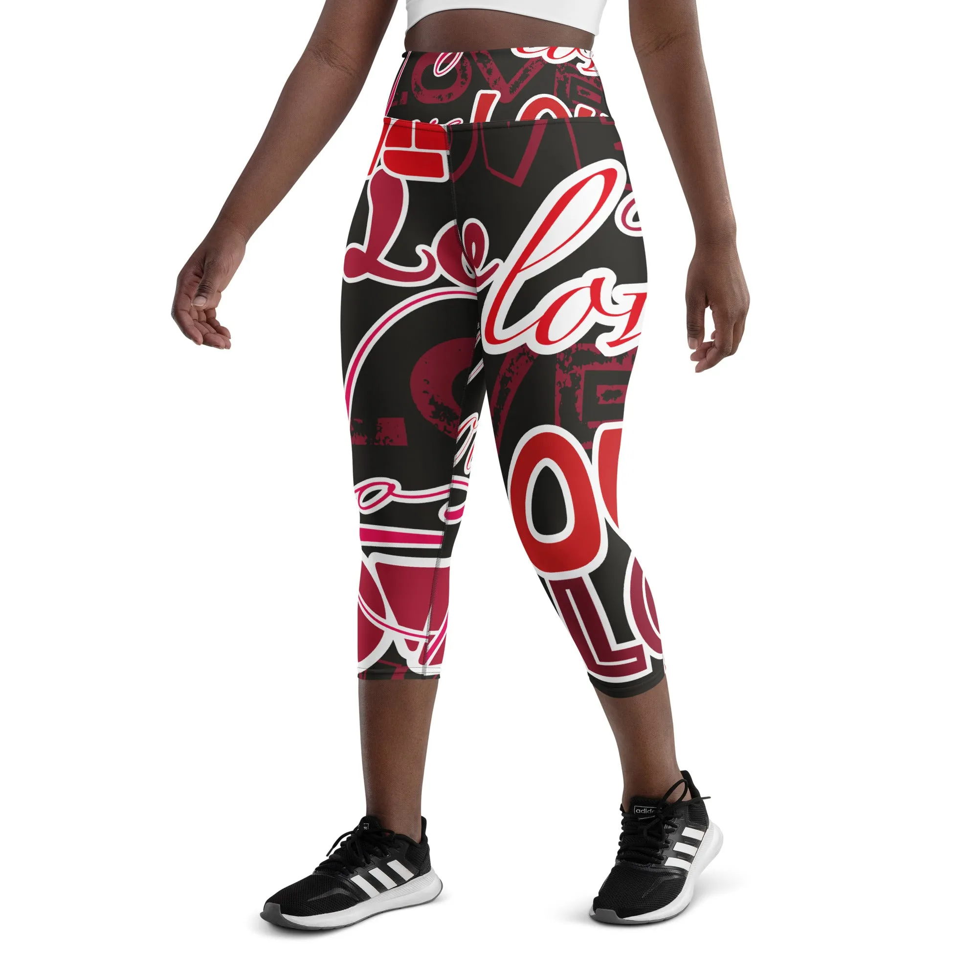 Women’s Love Art Capri Fitness Leggings