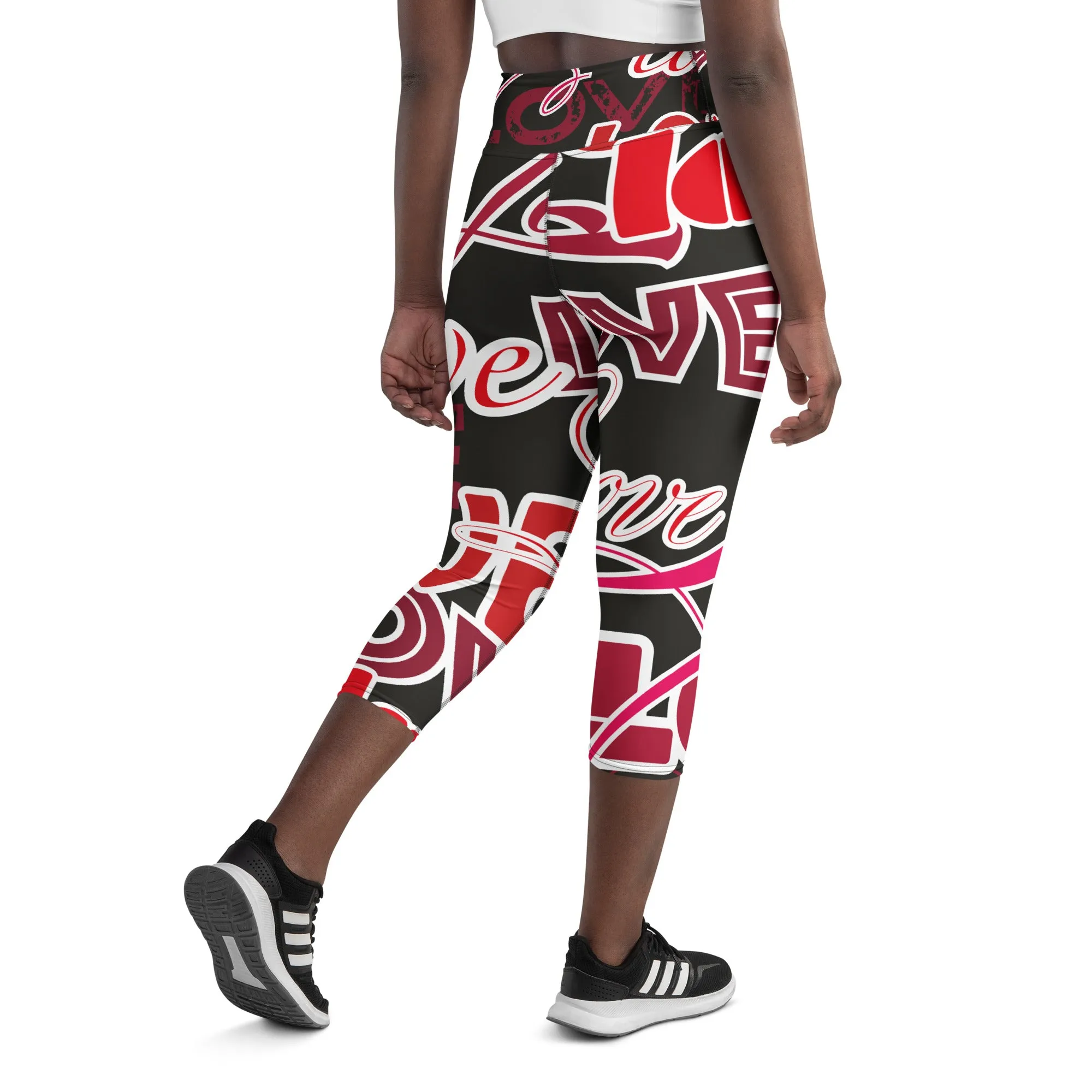 Women’s Love Art Capri Fitness Leggings