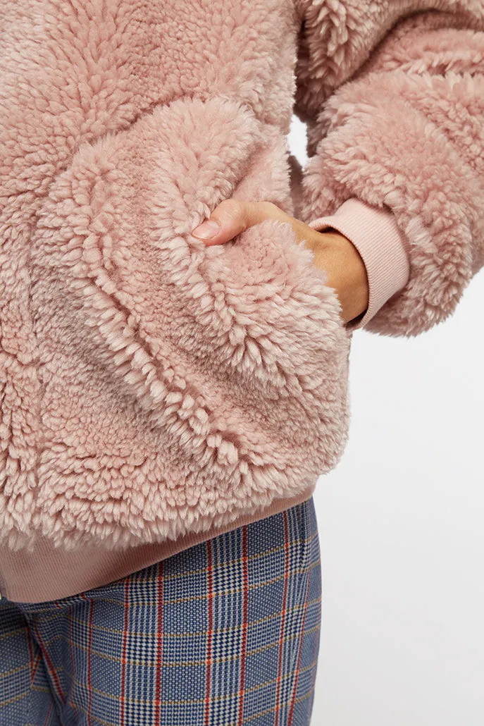 Woody Borg Oversized Bomber Jacket - Pink