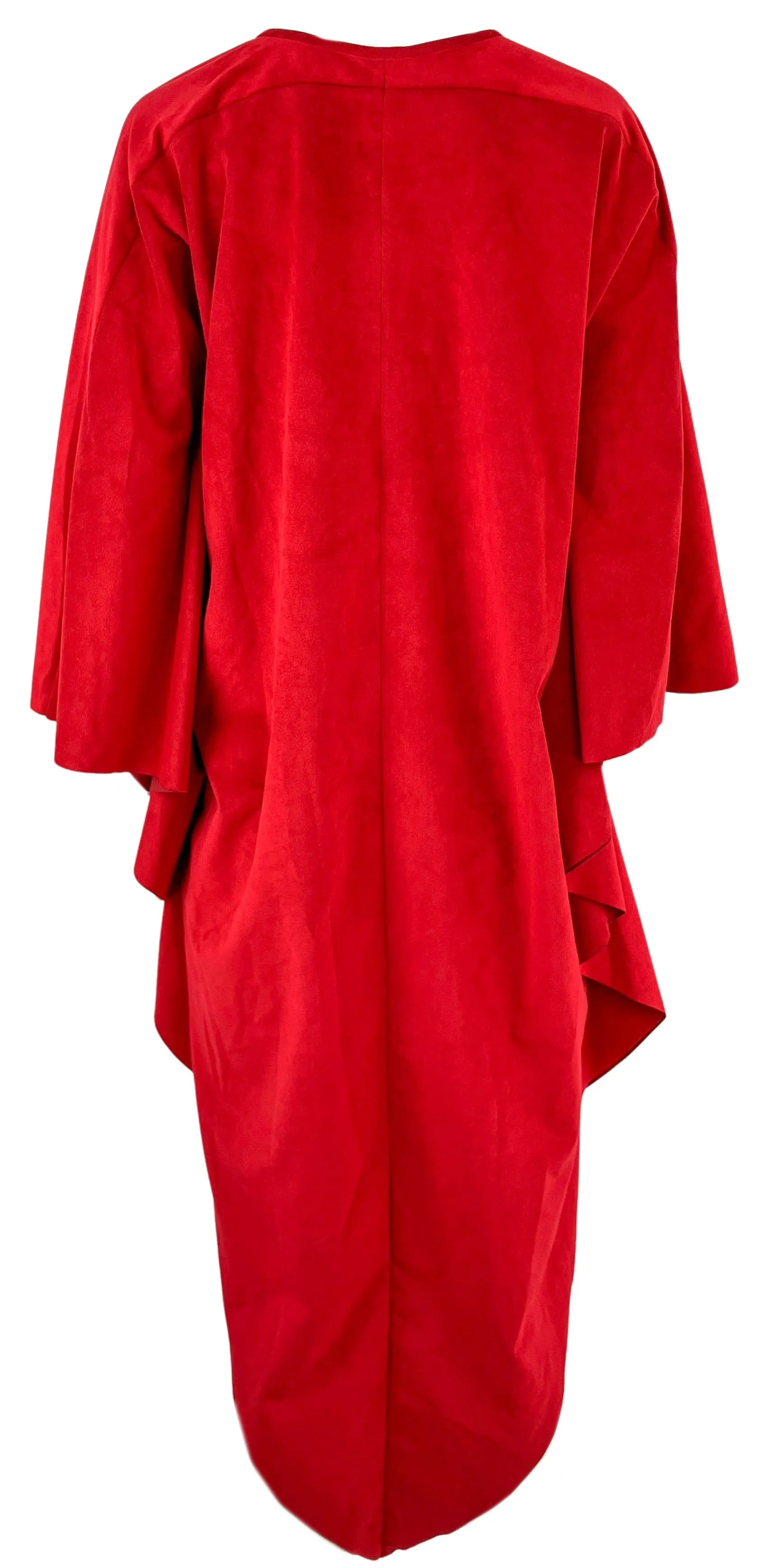 Zero   Maria Cornejo Triangle Caftan in Red Ultrasuede