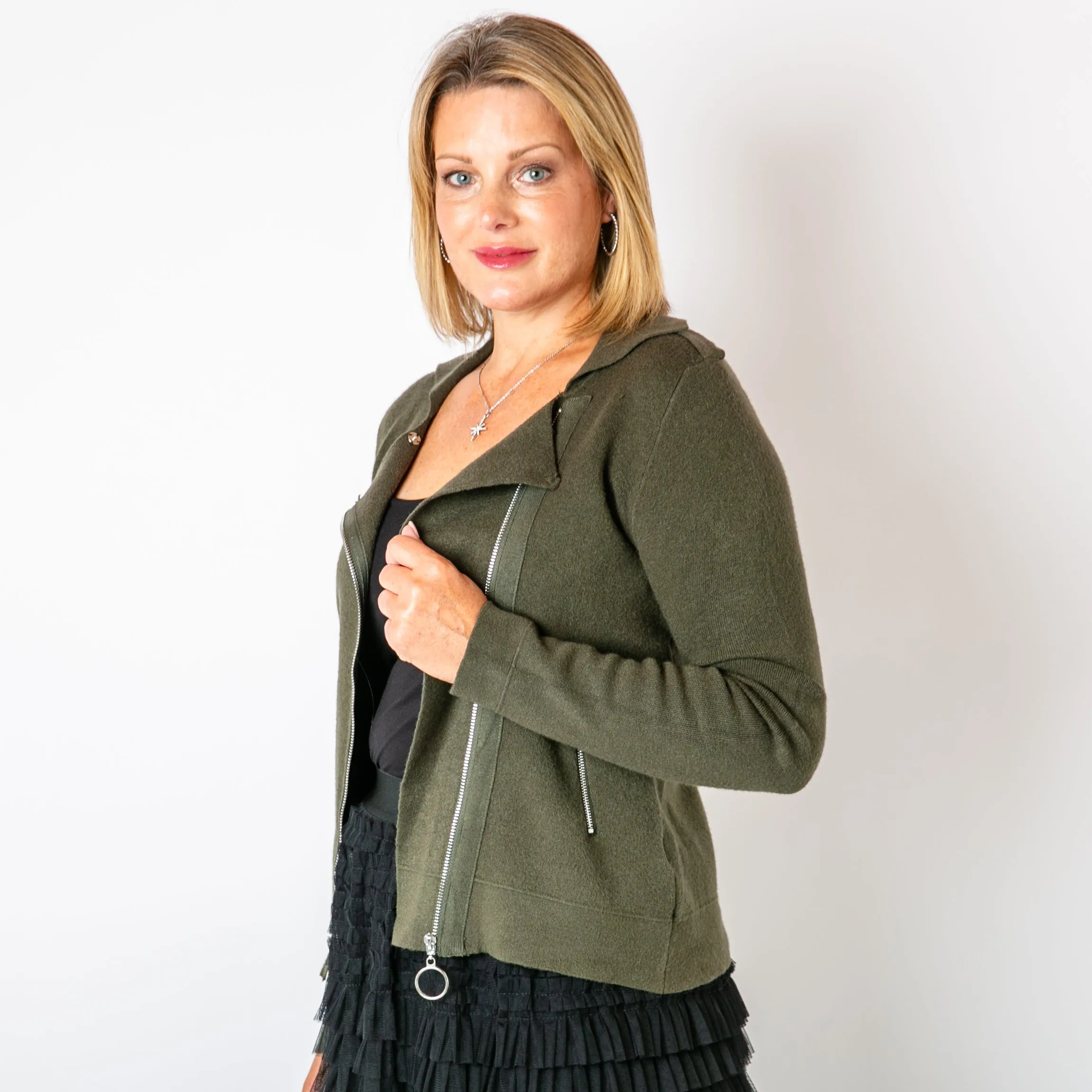 Zip Front Cardigan